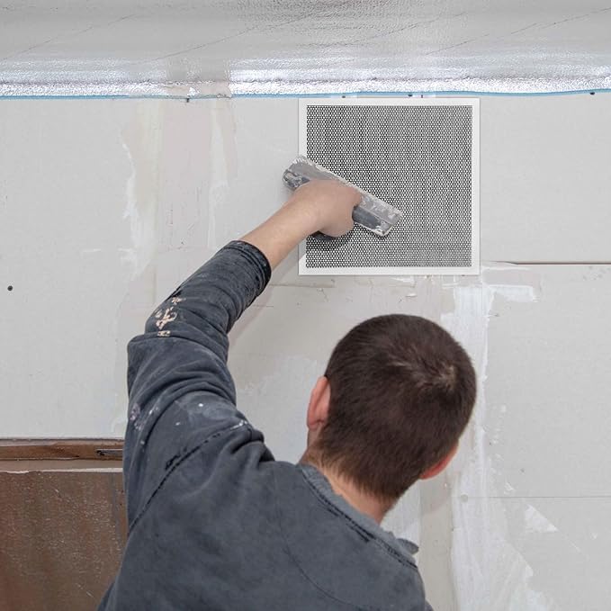 Blulu 13 Pcs 12 x 12 Inch Drywall Repair Kit Self Adhesive Mesh Drywall Patches with Scraper for Holes, Repair Kit for Large Holes Wall Ceiling Tools