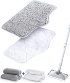 LABIGO Steam Mop Replacement Pads - 6 Pack Machine Washable Microfiber Cloths, Reusable Cleaning Pads