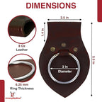 Armory Replicas - Genuine Rawhide Leather Universal Axe Frog - Medieval Hand Crafted O-Ring Funcitonal Outdoor Costume LARP Weapon Holder