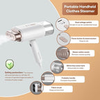 Newbealer Dual Voltage Garment Steamer - 120V/220V, 1200W Powerful Steamer for Clothes, Home & Travel Use, Horizontal & Vertical Steaming, 20s Heat-up, Foldable, 1.72lbs, 180ml (Gold)