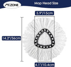 Spin Mop Head Replacement for O Ceda Mop Replace Head Triangle Mop Refills, Microfiber, White, 5 Packs