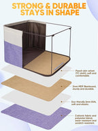 BALEINE 1 Pack Fabric Storage Bins for Shelves, Linen Storage Baskets for Organizing, Decorative Closet Bins for Clothes, Home (Lavender, 15''x11''x9.5'')