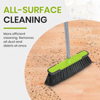 Green Indoor Broom 54" Long Handle House Broom for Floor Cleaning Sweeping Broom for Kitchen, Garage, Lobby, Patio and Garden