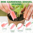 20-Pack Mini Gardening Shovel Spoons, Plastic Garden Soil Scoops for Cultivation Digging Transplanting/Flower Planting/Plant Succulent, Colorful Small Gardening Tools [Pink]