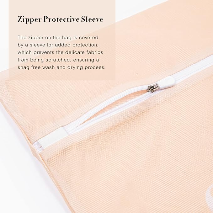 Sillo Care 2-Pack Delicate Laundry Bags 16x20”- Durable Zipper for Lingerie, Bras, Silk, Socks - Protects Delicates, Machine Washable, Travel-Friendly