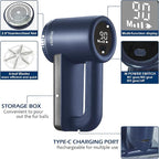 iRUNTEK Rechargeable Fabric Shaver & Lint Remover｜3-Speed Lint Shaver with LED Display & Large Lint Bin｜Sweater Shavers to Remove Pilling｜Eliminates Fuzz & Pilling from Clothes Couch Furniture, Navy