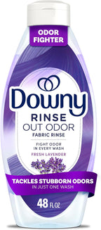 Downy RINSE & REFRESH Laundry Odor Remover and Fabric Softener, Fresh Lavender, 48 fl oz, Safe on ALL Fabrics, Gentle on Skin, HE Compatible