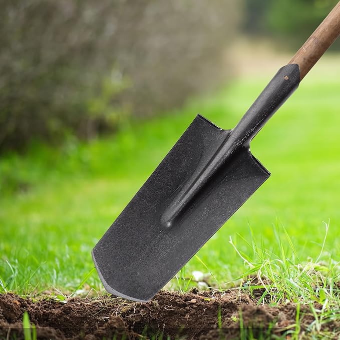 ARTIBETTER Heavy-Duty Manganese Steel Garden Shovel with Narrow Pointed Tip for Digging and Transplanting Trees, Thickened Metal Spade Tool for Lawn and Gardening Use