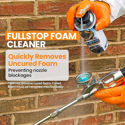 BEEST FullStop Spray Foam Insulation Kit for Walls and Attic - 120 Board ft/sq.ft. Perfect Heat & Acoustic Insulation for Reduced Energy Bills - 6X Spray Foam Can, Cleaner, Pro X Gun & Safety Gear