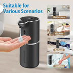 Automatic Liquid Soap Dispenser 12.8oz, Rechargeable & 6 Levels Soap Adjustable with Digital Display, Wall Mount, Waterproof, Touchless Hand/Dish Soap Dispenser for Kitchen, Bathroom, Hotel