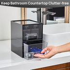 Vtopmart Black Stackable Storage Drawers,4.4‘’ Tall Cologne Organizer for Men,Plastic Containers for Vanity, Dresser,Office Desk,Bathroom Countertop Organization,Ideal for Room Decor,Gifts for Men