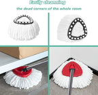 16 PCS Spin Mop Replacement Head,100% Microfiber Mop Heads Replacements Compatible with Triangle Spin Mop,360 Degree Round Spin Mop Replacement Head for Easy House Cleaning Floor Mopping