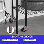 FDW | 6-Tier Wire Storage Shelves with Wheels | 45"x18"x82" | Black | Adjustable Racks | Heavy-Duty Metal Shelf, Holds Upto 2100 lbs | Tool-Free Assembly, Rust-Resistant | for Home & Garage Shelving