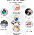 Wool Dryer Balls – 6-Pack XL Organic Fabric Softener | Natural Handmade Sheep Wool | Reusable, Anti-Static, Lint & Wrinkle Remover | Safe for Baby & Sensitive Skin (Farm)