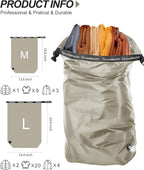 Travel Laundry Bag, Pump Free Vacuum Storage Bag Reusable Compression Dirty Clothes Travel Bag Waterproof Wet Dry Bags Large Capacity Space Saver Bags Camp Clothes Organizer (1 Pcs)(Gray, M)