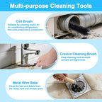 XANGNIER Refrigerator Coil Cleaning Brush Kit,5 Pack Fridge Coil Cleaner Tools Accessories,Sewer Drain Cleaner Brush for Toilet,Sink, Dryer Vent,Pipe,Shower,Appliance,Long Flexible Drain Brush