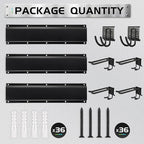 Garage Tool Organizer Wall Mount, Heavy Duty Garage Organization Tool Storage Utility Rack, Sturdy Storage Rack Hanger with Adjustable Hooks, Garden Tool Organizer for Shovel, Rake, Folding Chair