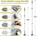 4 in 1Tile Tub Scrubber Brush | 62.2" Extendable Long Handle-Shower Cleaning Brush No Scratch Shower Scrubber for Cleaning Bathroom Kitchen Toilet Wall,Bathtub,Sink,Grey