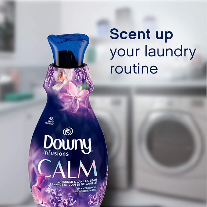 Downy Infusions Liquid Fabric Softener, Calm, Lavender & Vanilla Bean, 81 fl oz