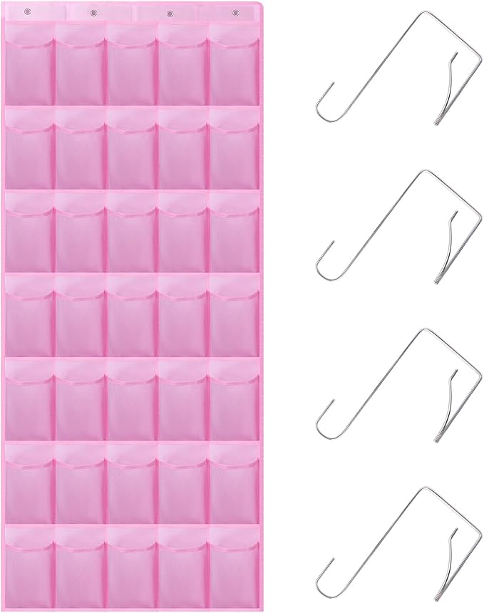 35Large Pockets Over The Door Shoe Organizer, Mesh Pockets Shoe Holder Rack, Capacity Shoe Hanging Storage，door shoe rack With 4 Metal Hook.
