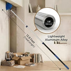 20ft High Ceiling Duster Kits with 5-12ft Heavy Duty Extension Pole - Fan Blade Cleaner, Cobweb Remover & Blue Window Squeegee Kit, Washable Dust Brush for High Roof and Glass Surfaces