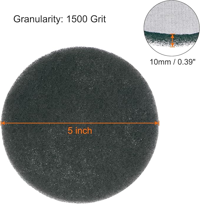 HARFINGTON 15pcs Drill Power Brush 5 inch Tile Scrubber Scouring Pads 1500 Grit for Bathroom Kitchen Household Cleaning