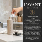 L'AVANT Collective Multipurpose Surface Cleaner Refill (Pack 3) | Provides a Powerful Clean to Remove Grease & Grime | Ambre Santal 3 x 1oz