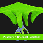 GLOVEWORKS HD Green Gloves, 8 Mil Nitrile Disposable Heavy Duty Raised Diamond Grip Mechanic Glove, Bulk Purchasing Options