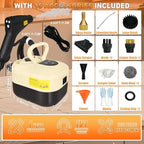 15-IN-1 Handheld Steam Cleaner【2800W Powerful Motor】【6 Level Pressure Steam - 4 BAR High Pressure】with Handle Control Button Cleaner for Home, Car, Kitchen - White