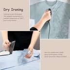 Newbealer Travel Iron with Global Voltage, 100-240V Mini Dry Iron for Clothes (No Steam), Max 300W, 60s Heat Up, 302℉ Non-Stick Ceramic Soleplate, 0.8lbs Ultra-Lightweight (Brown)