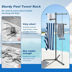 Pool Towel Rack Outdoor 60 Inch Height Outdoor Towel Rack for Pool Heavy-Duty Standing Towel Rack Rustproof & Slip-Resistant Towel Drying Rack Suitable for Indoor Use Towel Stand
