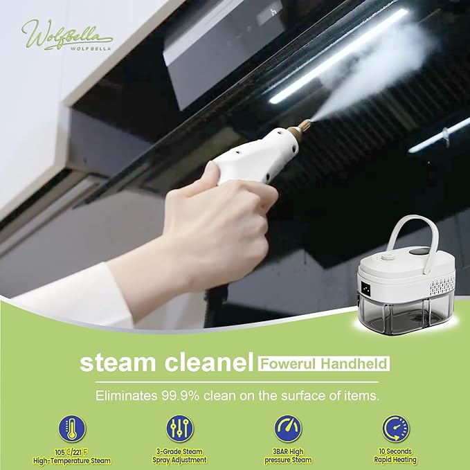 Steam Cleaner,15s Heat-Up,1.4L Tank,Steamer for Cleaning with 10 pcs Accessories,Multi-2500W High Temperature and Pressure handheld steamer,Steam Clea (2-White)