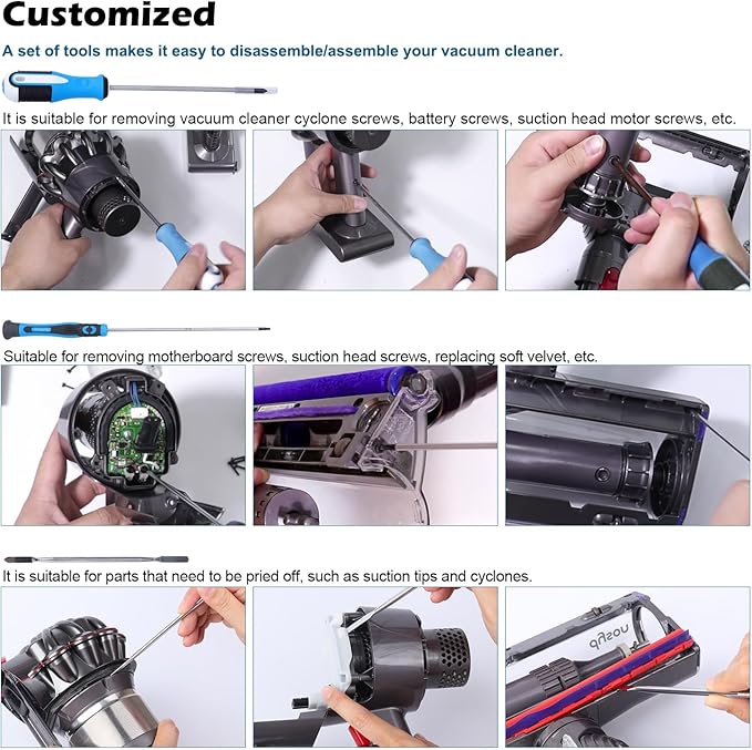 Special Tools Compatible with Dyson V6 V7 V8 V10 V11 V12 V15 Vacuum Cleaner Special Maintenance and Cleaning Disassembly Tool Screwdriver Set Disassembly Crowbar