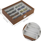 Wooden Sunglasses Organizer Box, Eyewear Display Eyeglass Case, Glasses Storage Box Sunglass Holder Gifts