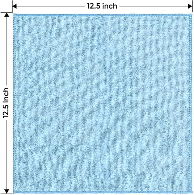 HOMEXCEL Blue Microfiber Cleaning Cloth 50 Pack, 12.5 x 12.5 inch Microfiber Towels for Cars, Ultra Absorbent Car Washing Cloth, Lint Free Streak Free Cleaning Rags for Car, Kitchen, and Window