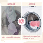 Bra Laundry Bag for Delicates, Machine Mesh Laundry Bags, Lingerie Protector for Bras, 2025 Upgrade No-Fallout Design - Lockable Zipper & 2 Keys for Bras, Underwear, Fits A-38DDCup