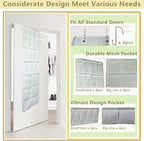 Over the Door Organizer with 4 Kinds of Pockets,Behind Door Shoes Rack,Back of Closet Storage Organization for Socks,Hat,Underwear,Luggage Packing,Hanging Holder Shelf in Home Dorm,Travel,Green