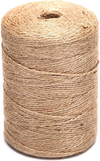 1100 Ft Natural Jute Twine String 2mm 3ply Thin Ribbon Hemp Twine for Craft Plant Gift Wrapping Christmas Handmade Arts Decoration Packing String Bulk (1100 Ft (330M))