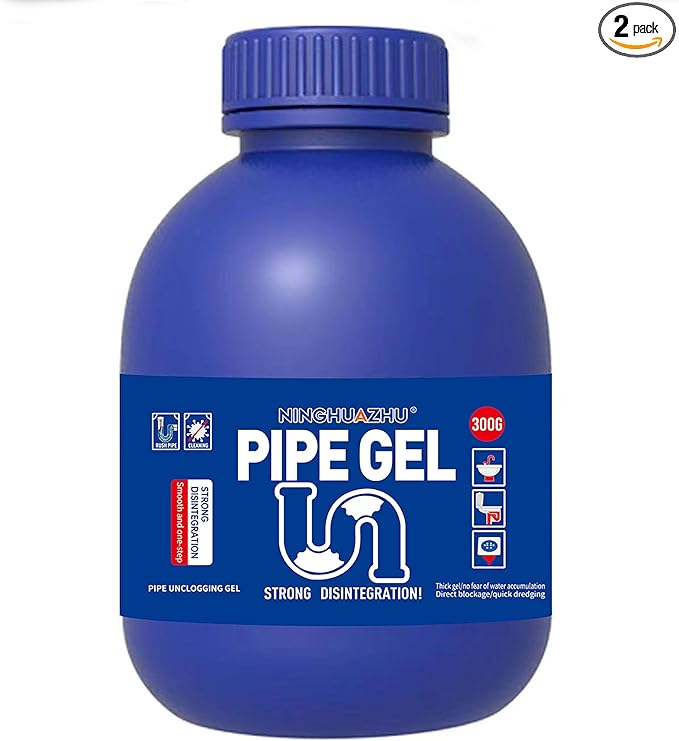 Professional Grade Drain Cleaner, Heavy Duty Pipe Unblocker for Kitchen Sink, Shower, Bathtub, Chemical Drain Opener (2)