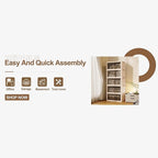 SAILUN 136Gal/543Qt Stackable Storage Bins Folding Collapsible Storage Bins with Lid, Closet Organizers and Storage Box with Door Beige 26" W x 17" D x 71" H