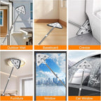 MUEE Window Cleaning kit, 3 in 1 Adjustable Window Washing Squeegee Kit with Extension Pole, Squeegee Window Cleaner Tool with 6 Replacement Pads, Wall Washer Cleaning Tool for Walls/Glass/Window