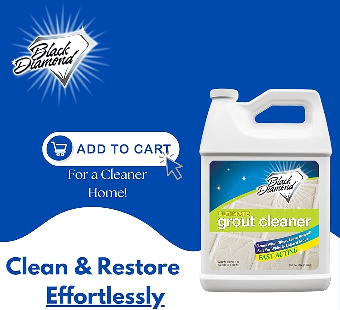 Black Diamond Ultimate Grout Cleaner: Best Cleaner for Tile, Ceramic, Porcelain, Marble Acid-Free Safe Deep Cleaner & Stain Remover for Even The Dirtiest Grout (1-Gallon)