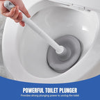2 Pack Toilet Brush and Holder Set with Plunger, Crevice Cleaning Brush for Deep Cleaning, Space Saving Storage