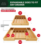 ROYAL CRAFT WOOD Luxury Bamboo Kitchen Drawer Organizer - Silverware Organizer, Utensil Holder & Cutlery Tray Drawer Dividers for Flatware (9 Slot, Natural)