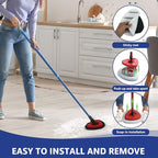 Flat Mop Head Replacements, Microfiber Mopping Pads Refills, 6-Pack Spin Mop Pads + 1 Plastic Pad &1 Scrape for Floor, Wall & Ceiling Cleaning - Fits EasyWring & RinseClean Systems