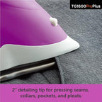oliso TG1600 ProPlus Smart Iron with Auto-Lift – 1800 Watt Steam Iron for Clothes, Sewing, Quilting & Crafting – Diamond Ceramic-Flow Soleplate, Orchid