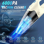 FUOAYOC Handheld Vacuum Cordless,Car Cordless Rechargeable, 6KPA Powerful Suction Hand Held Vacuum with LED Light/Multi Accessories, 1.6lbs Mini Portable Vacuum Cleaner for Home/Car/Office Cleaning