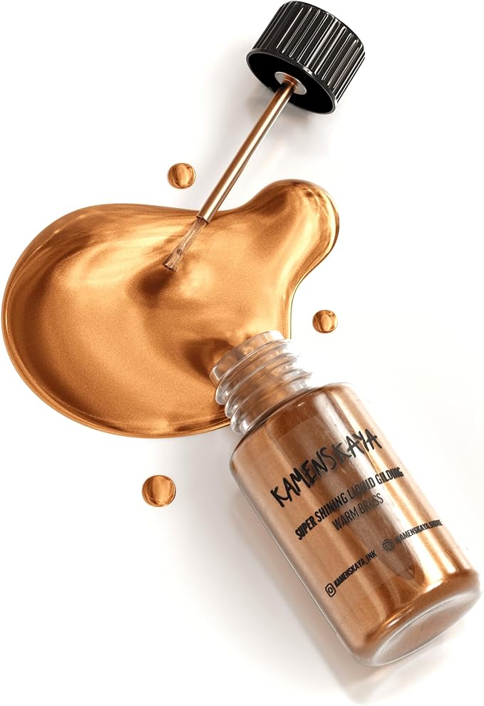 Liquid Gold Leaf Paint - Alcohol Based Fast Drying Warm Brass Liquid Leaf, 0.68 fl oz (20 ml)