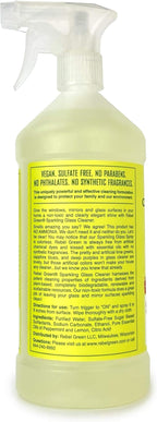 Rebel Green Sparkling Glass Cleaner - Streak Free Glass Cleaner Spray - Natural Glass & Surface Spray for Windows, Mirrors, & More - Scented with Peppermint & Lemon - (32 Ounce Bottles, 4 Pack)