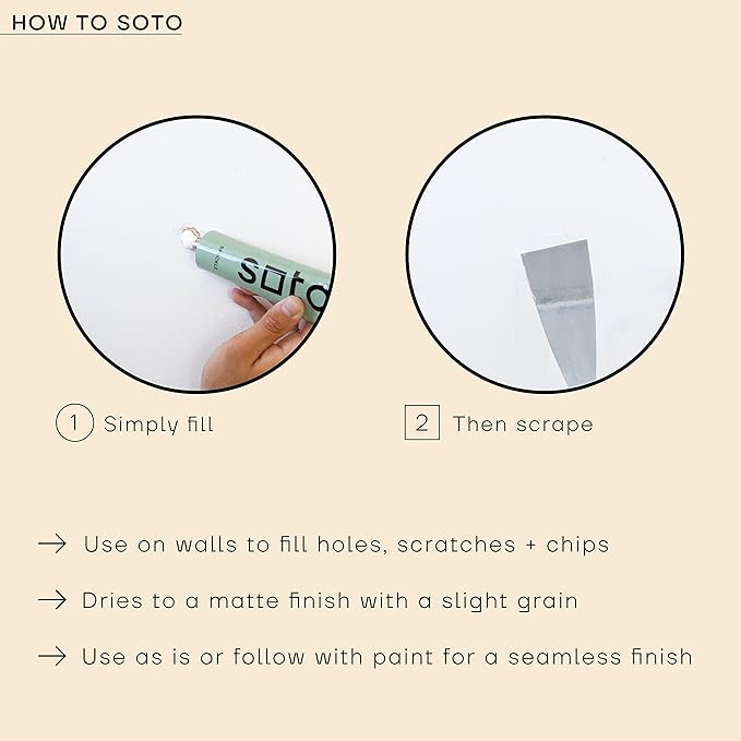 soto Small Hole Repair, Beige, 7-Piece Kit (No. 09 Rough Sketch) - High Strength Small Hole Repair Kit for use on: Walls, Drywall, Ceiling, Furniture, Cabinets